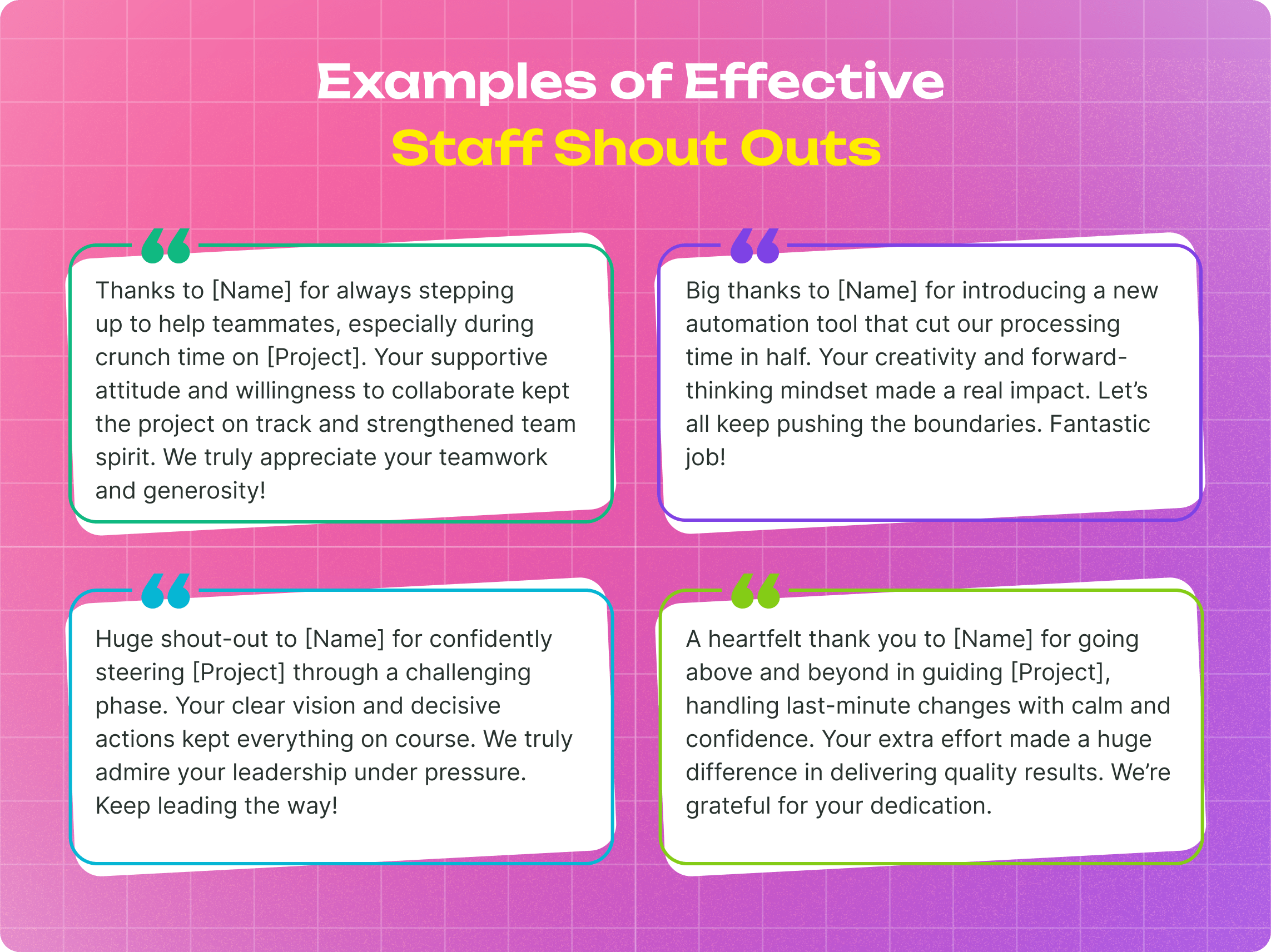 Team Recognition: 20 Staff Shout Out Examples